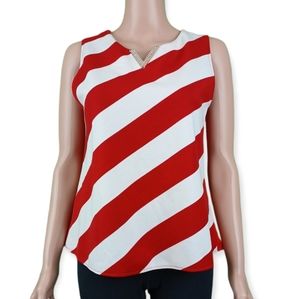 Sleeveless Red White Stripes Women Broker Designed by Simon's XS